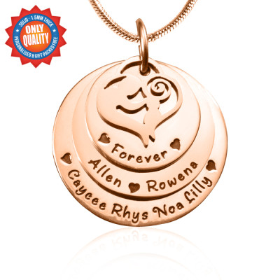 Personalised Mother's Disc Triple Necklace - 18ct Rose Gold Plated - Name My Jewellery