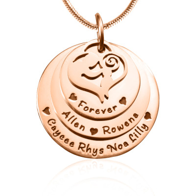 Personalised Mother's Disc Triple Necklace - 18ct Rose Gold Plated - Name My Jewellery