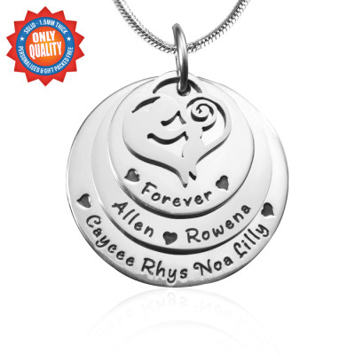 Personalised Mother's Disc Triple Necklace - Sterling Silver - Name My Jewellery