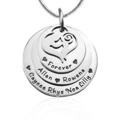 Personalised Mother's Disc Triple Necklace - Sterling Silver - Name My Jewellery