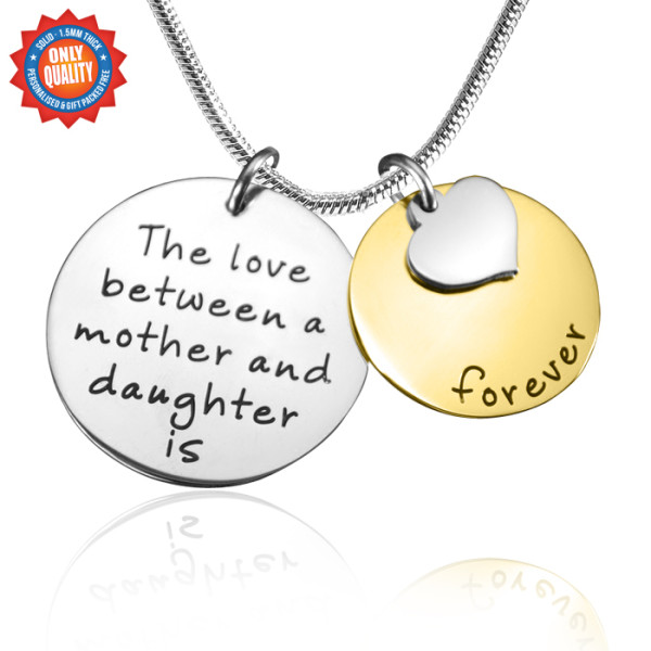 Personalised Mother Forever Necklace - Two Tone - Gold  Silver - Name My Jewellery