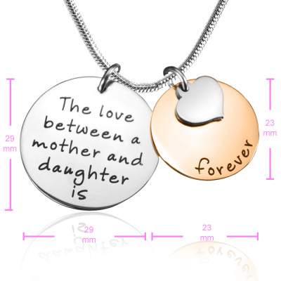 Personalised Mother Forever Necklace - Two Tone - Rose  Silver - Name My Jewellery