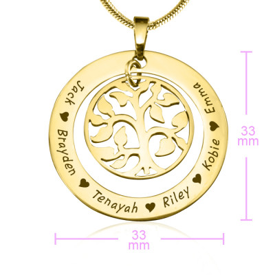 Personalised My Family Tree Necklace - 18ct Gold Plated - Name My Jewellery