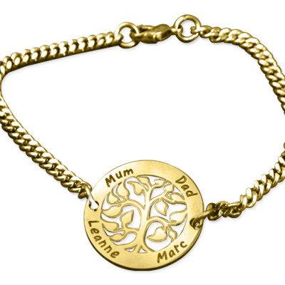 Personalised My Tree Bracelet - 18ct Gold Plated - Name My Jewellery