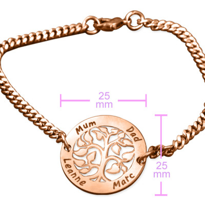 Personalised My Tree Bracelet - 18ct Rose Gold Plated - Name My Jewellery