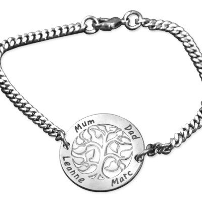 Personalised My Tree Bracelet/Anklet - Sterling Silver - Name My Jewellery