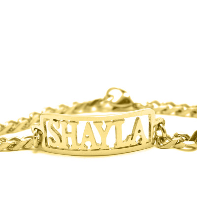Personalised Name Bracelet/Anklet - 18ct Gold Plated - Name My Jewellery