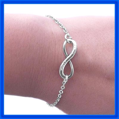 Personalised Classic  Infinity Bracelet/Anklet - Sterling Silver - Name My Jewellery