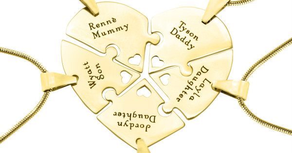 Personalised Penta Heart Puzzle Five Personalised Penta Heart Puzzle Five
