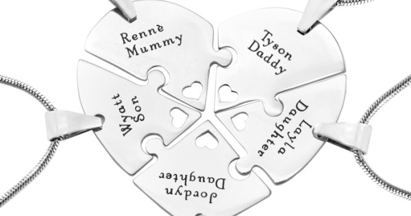 Personalised Penta Heart Puzzle Five Personalised Penta Heart Puzzle Five
