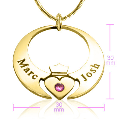 Personalised Queen of My Heart Necklace - 18ct Gold Plated - Name My Jewellery