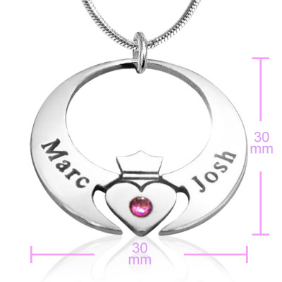 Personalised Queen of My Heart Necklace - Sterling Silver - Name My Jewellery