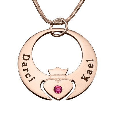 Personalised Queen of My Heart Necklace - 18ct Rose Gold Plated - Name My Jewellery