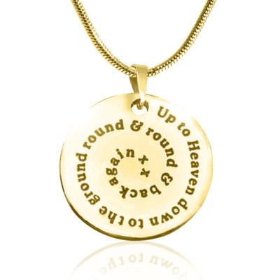 Personalised Swirls of Time Disc Necklace - 18ct Gold Plated - Name My Jewellery