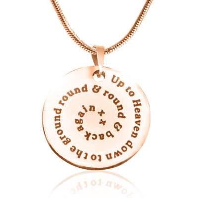 Personalised Swirls of Time Disc Necklace - 18ct Rose Gold Plated - Name My Jewellery