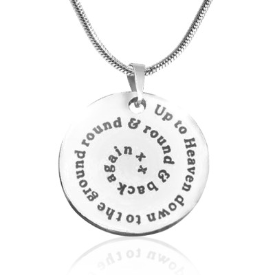Personalised Swirls of Time Disc Necklace - Sterling Silver - Name My Jewellery
