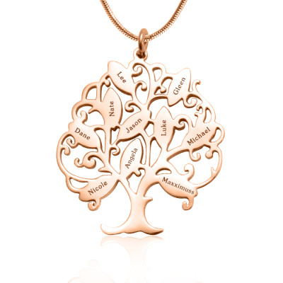 Personalised Tree of My Life Necklace 10 - 18ct Rose Gold Plated - Name My Jewellery
