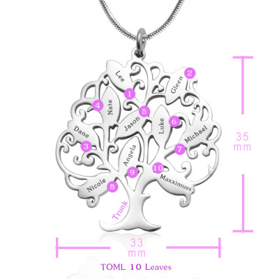 Personalised Tree of My Life Necklace 10 - Sterling Silver - Name My Jewellery