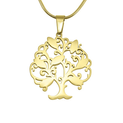 Personalised Tree of My Life Necklace 7 - 18ct Gold Plated - Name My Jewellery