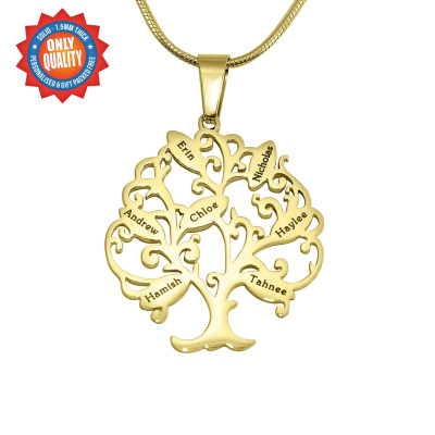 Personalised Tree of My Life Necklace 7 - 18ct Gold Plated - Name My Jewellery