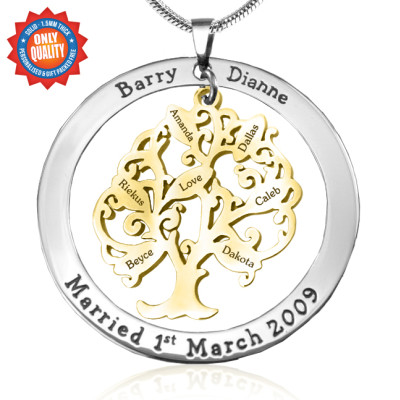Personalised Tree of My Life Washer 7 - Two Tone - Gold Tree - Name My Jewellery