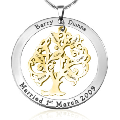 Personalised Tree of My Life Washer 7 - Two Tone - Gold Tree - Name My Jewellery