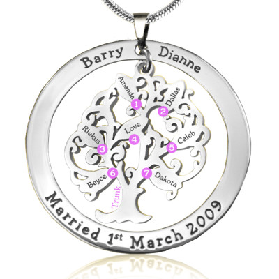 Personalised Tree of My Life Washer 7 - Sterling Silver - Name My Jewellery