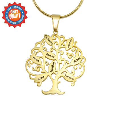 Personalised Tree of My Life Necklace 8 - 18ct Gold Plated - Name My Jewellery