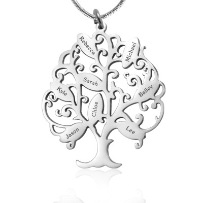 Personalised Tree of My Life Necklace 8 - Sterling Silver - Name My Jewellery