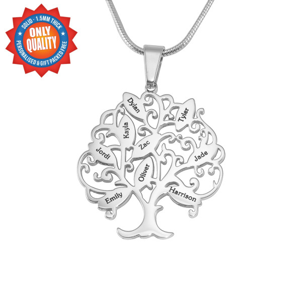 Personalised Tree of My Life Necklace 9 - Sterling Silver - Name My Jewellery