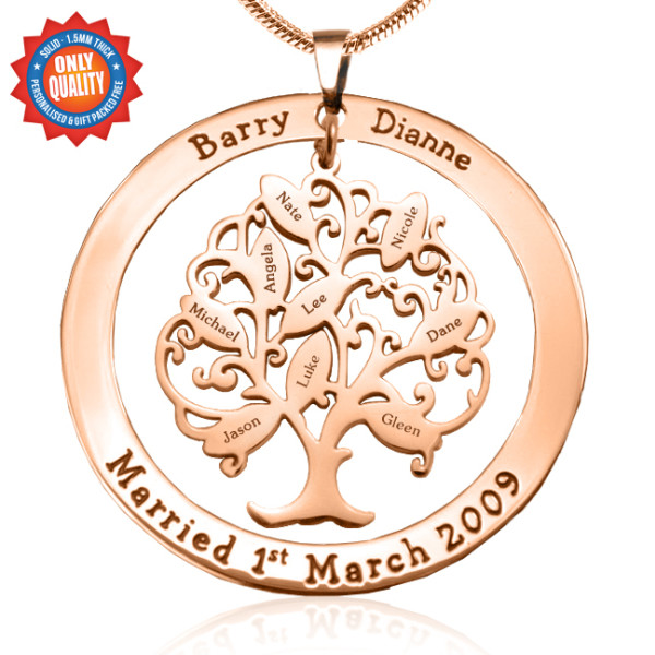 Personalised Tree of My Life Washer 9 - 18ct Rose Gold Plated - Name My Jewellery