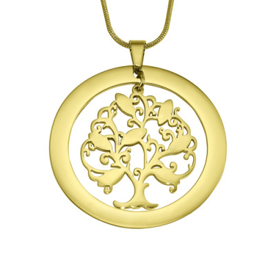 Personalised Tree of My Life Washer 7 - 18ct Gold Plated - Name My Jewellery