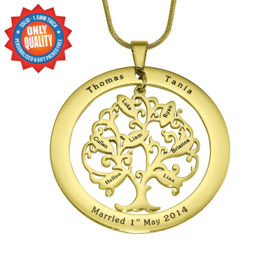 Personalised Tree of My Life Washer 8 - 18ct Gold Plated - Name My Jewellery
