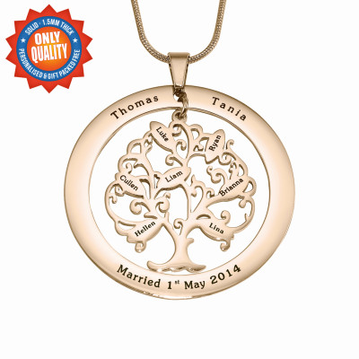 Personalised Tree of My Life Washer 7 - 18ct Rose Gold Plated - Name My Jewellery