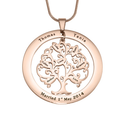 Personalised Tree of My Life Washer 7 - 18ct Rose Gold Plated - Name My Jewellery