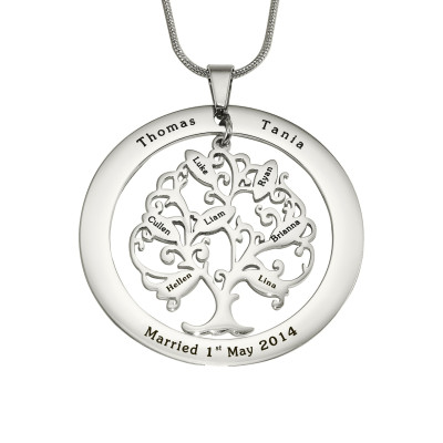 Personalised Tree of My Life Washer 7 - Sterling Silver - Name My Jewellery