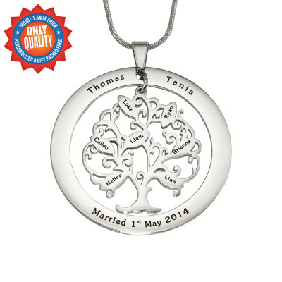 Personalised Tree of My Life Washer 8 - Sterling Silver - Name My Jewellery
