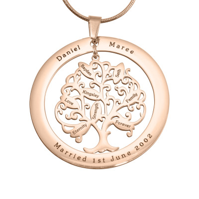 Personalised Tree of My Life Washer 8 - 18ct Rose Gold Plated - Name My Jewellery