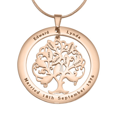 Personalised Tree of My Life Washer 10 - 18ct Rose Gold Plated - Name My Jewellery