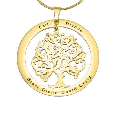 Personalised Tree of My Life Washer 9 - 18ct Gold Plated - Name My Jewellery