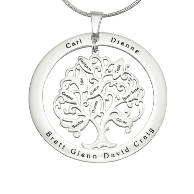 Personalised Tree of My Life Washer 9 - Sterling Silver - Name My Jewellery