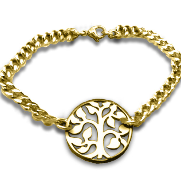 Personalised Tree Bracelet - 18ct Gold Plated - Name My Jewellery