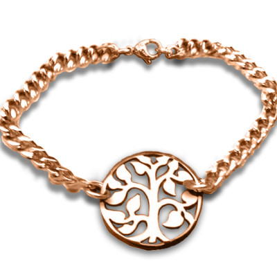 Personalised Tree Bracelet/Anklet - 18ct Rose Gold Plated - Name My Jewellery