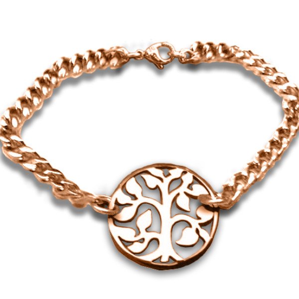 Personalised Tree Bracelet/Anklet - 18ct Rose Gold Plated - Name My Jewellery
