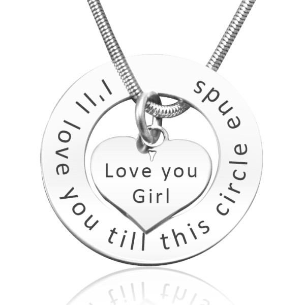Personalised Circle My Heart Necklace - Sterling Silver - Name My Jewellery