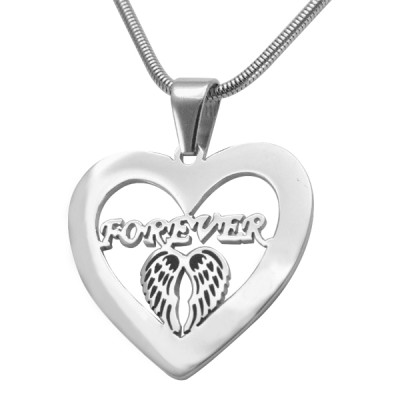Personalised Angel in My Heart Necklace - Sterling Silver - Name My Jewellery