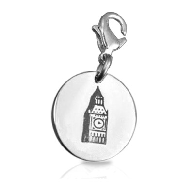 Personalised Big Ben Tower Clock Charm - Name My Jewellery