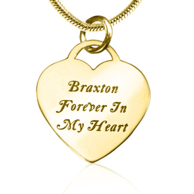 Personalised Forever in My Heart Necklace - 18ct Gold Plated - Name My Jewellery