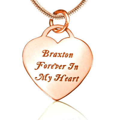 Personalised Forever in My Heart Necklace - 18ct Rose Gold Plated - Name My Jewellery