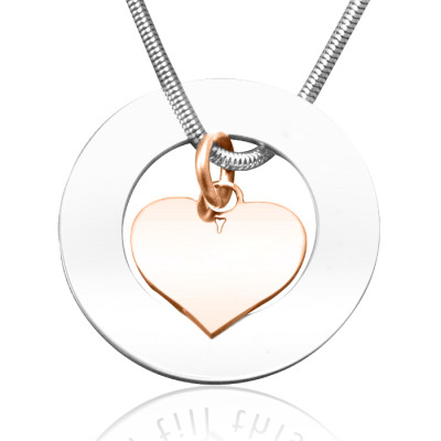 Personalised Circle My Heart Necklace - Two Tone HEART in Rose Gold - Name My Jewellery